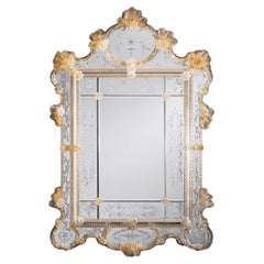 "Brigitte Bardot" Luxury Murano Glass Mirror in Venetian Style by fratelli Tosi