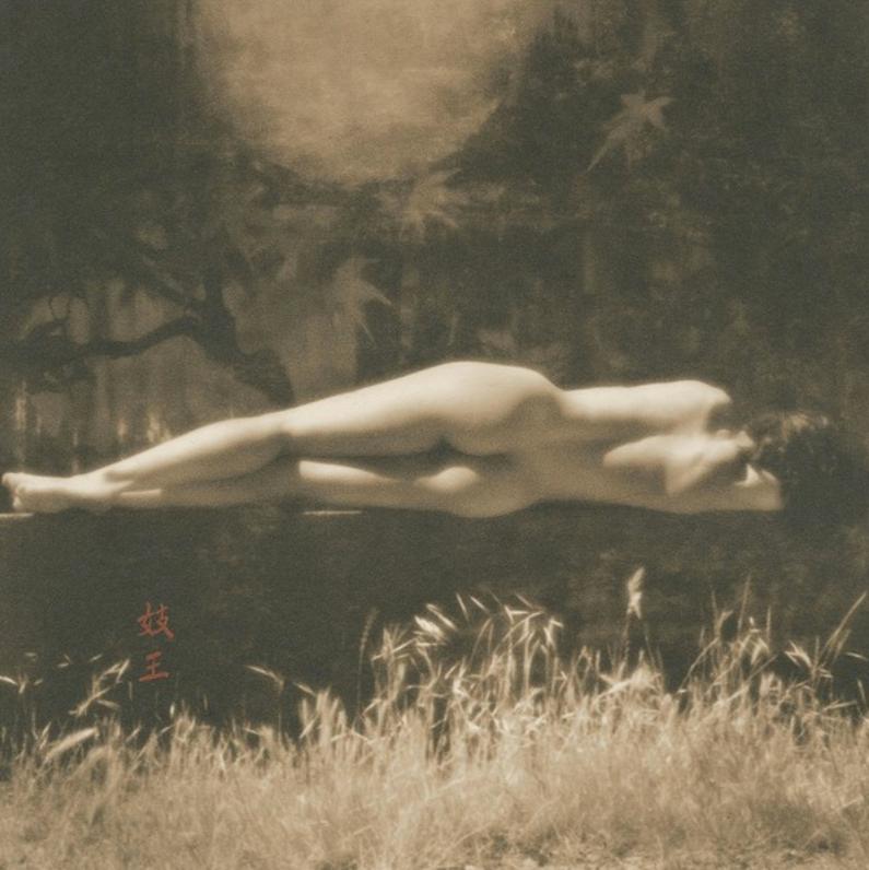 Brigitte Carnochan, Season of Weariness, 2011, from the Floating World series. Archival pigment ink print, edition of 15. Image size: 15x15", Matted Size: 24x24". [nude]. Print is available in a smaller image size: 8.75 x 8.75" and a larger size: