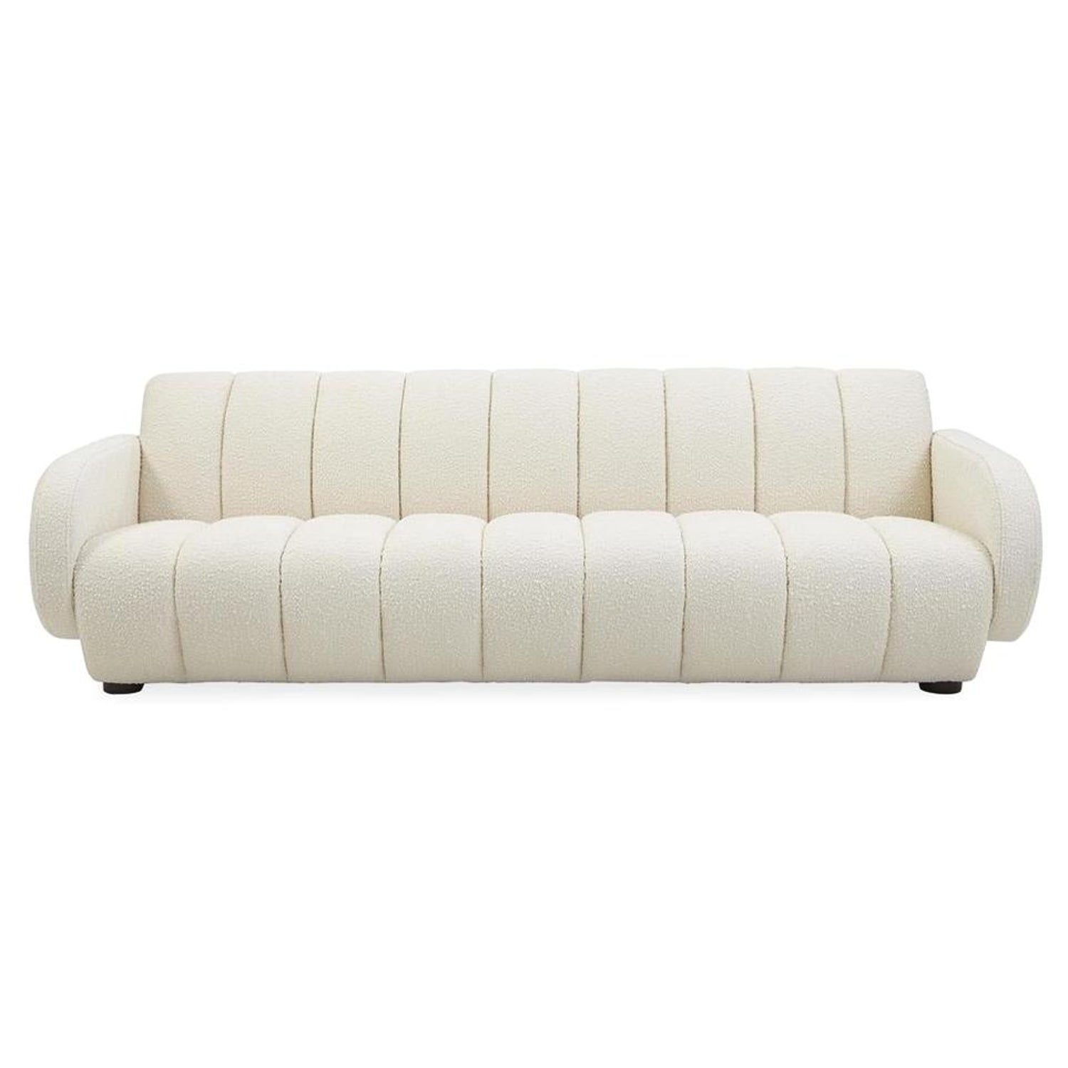 Brigitte Channeled Sofa in Ivory Bouclé at 1stDibs