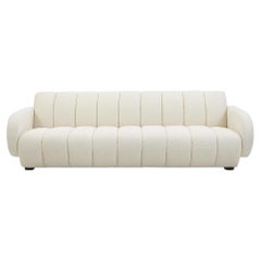 Brigitte Channeled Sofa in Ivory Bouclé