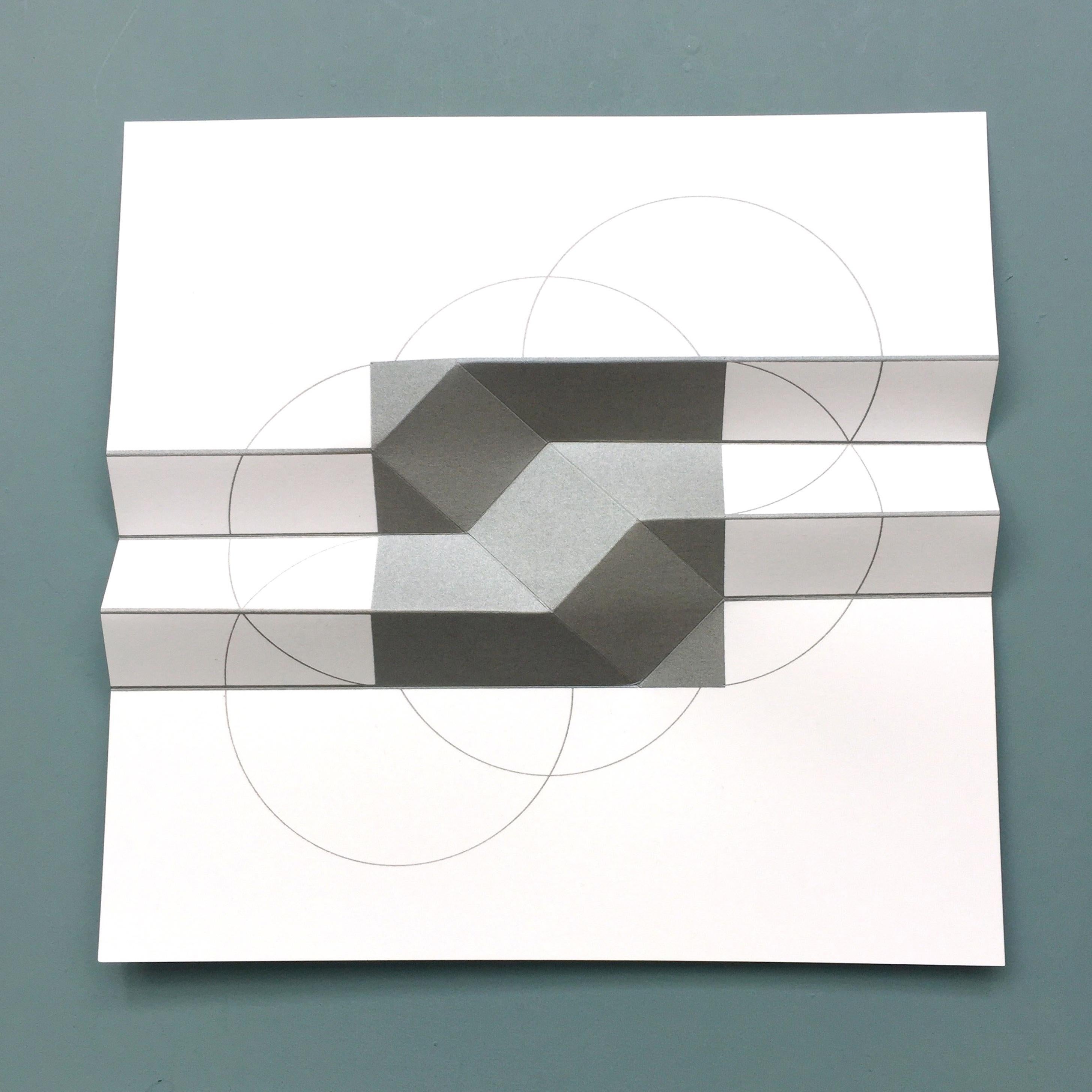 Brigitte Parusel, Spatial Hybrid_Concave 1, 2018, FoldedScreenprint, Minimalismus 5