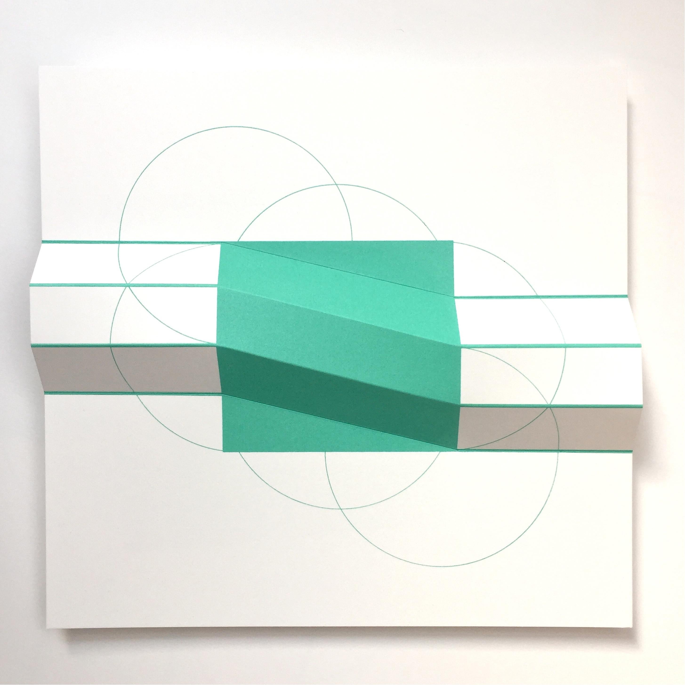 Brigitte Parusel, Spatial Hybrid_Convex 1, 2018, Folded Screenprint, Minimalism 3