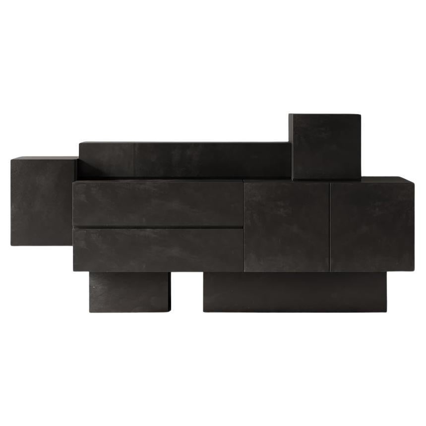 Brik Consol Laccato Patina Nera di Hermhaus in vendita