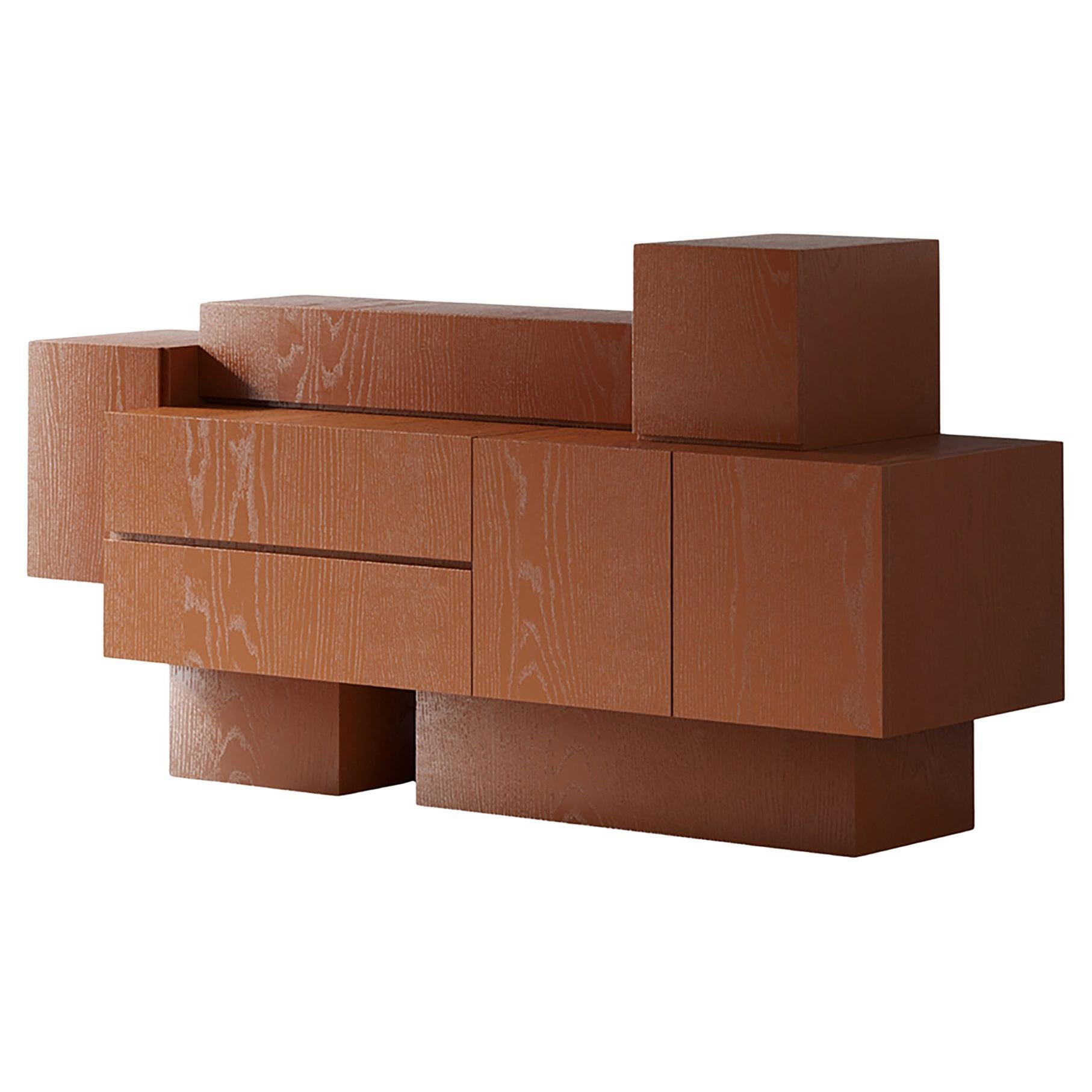 Brik Consol Orange Oak Veneer by Hermhaus