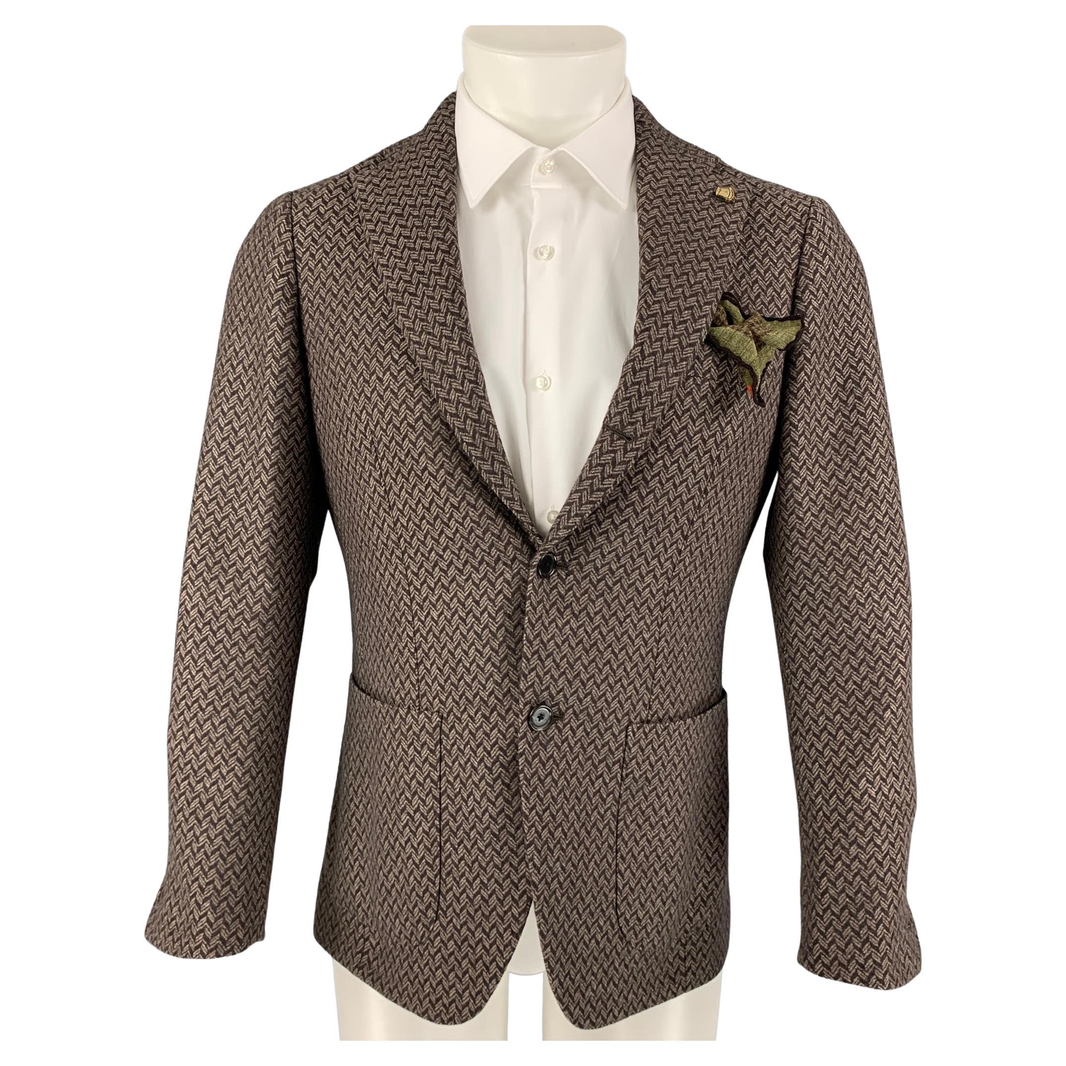 3510261 Brown Shawl Collar Jacket