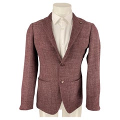 BRILLA Size 34 Burgundy 
Pink Woven Single Breasted Sport Coat