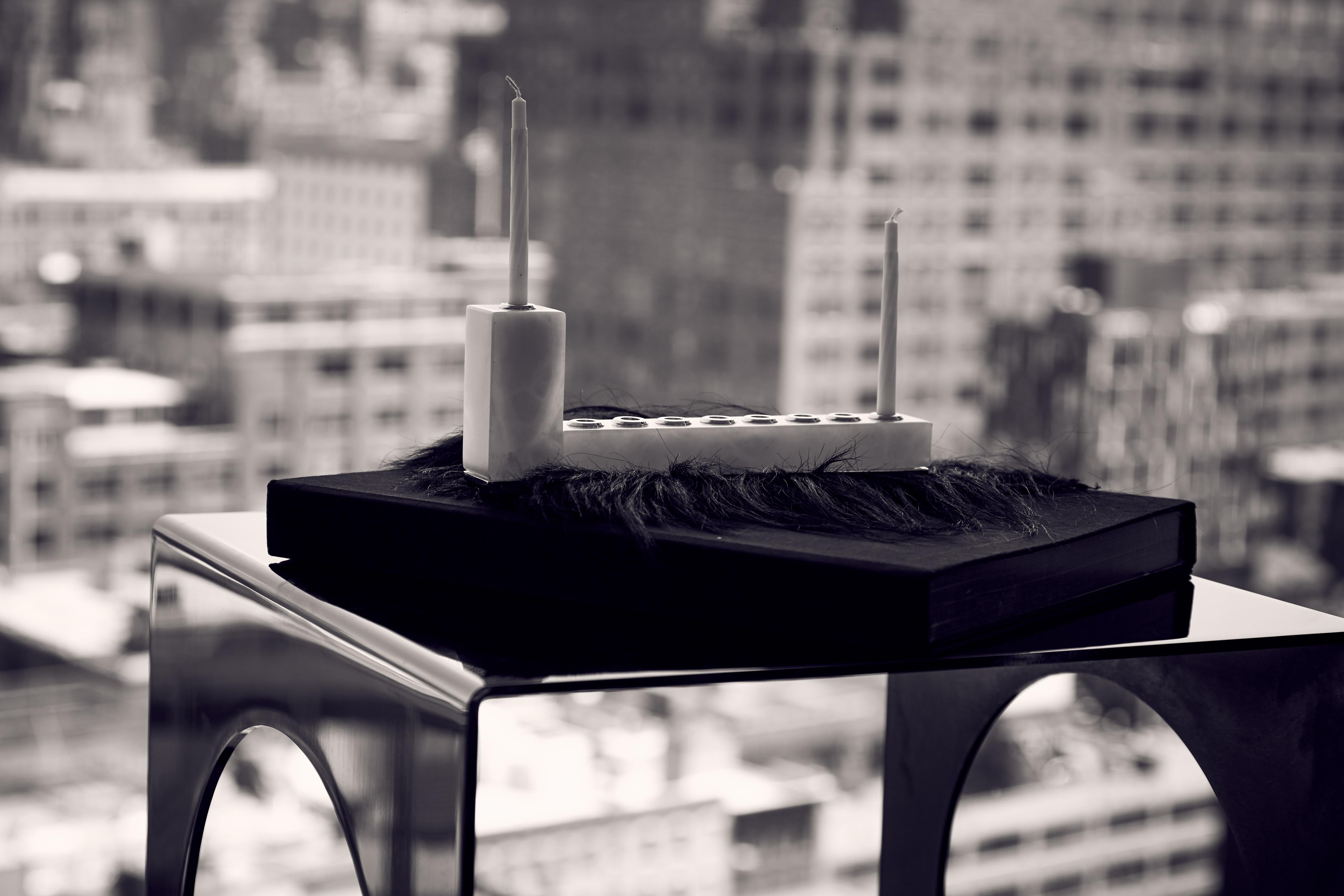 Brillante Menorah in Alabaster Brass by Anna Rabinowitz For Sale at 1stDibs