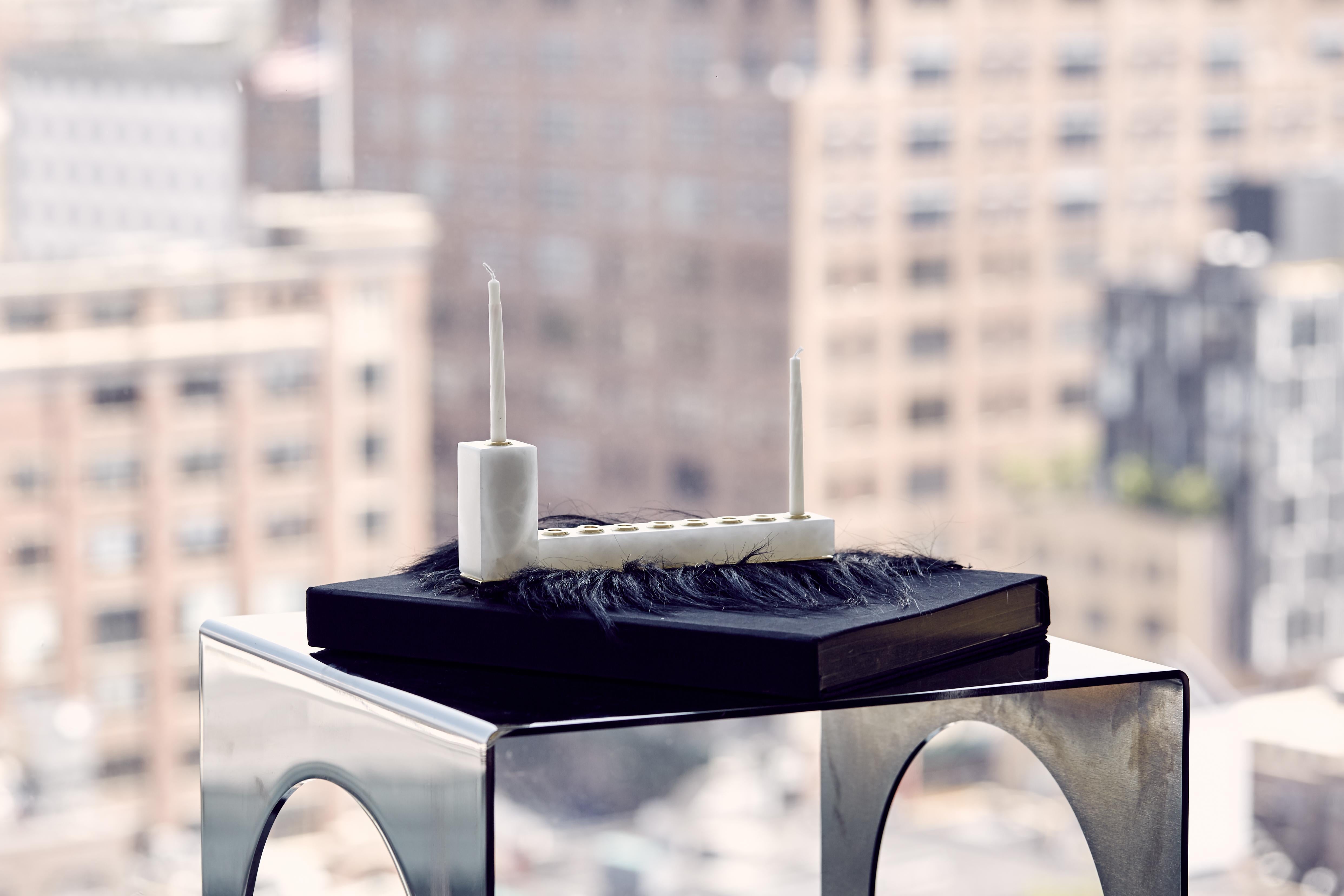 Brillante Menorah in Alabaster Brass by Anna Rabinowitz For Sale at 1stDibs