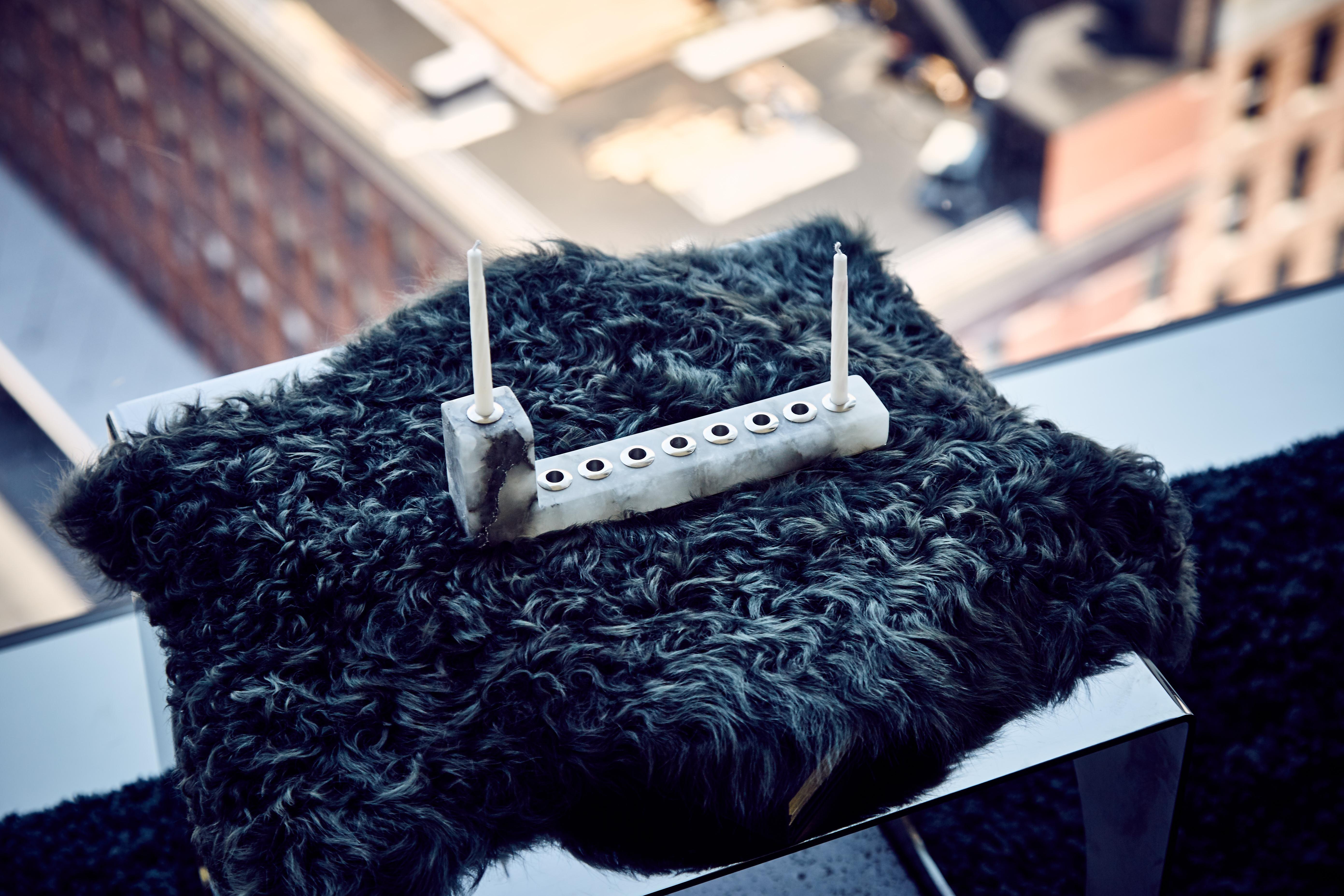 Brillante Menorah in Alabaster Brass by Anna Rabinowitz For Sale at 1stDibs