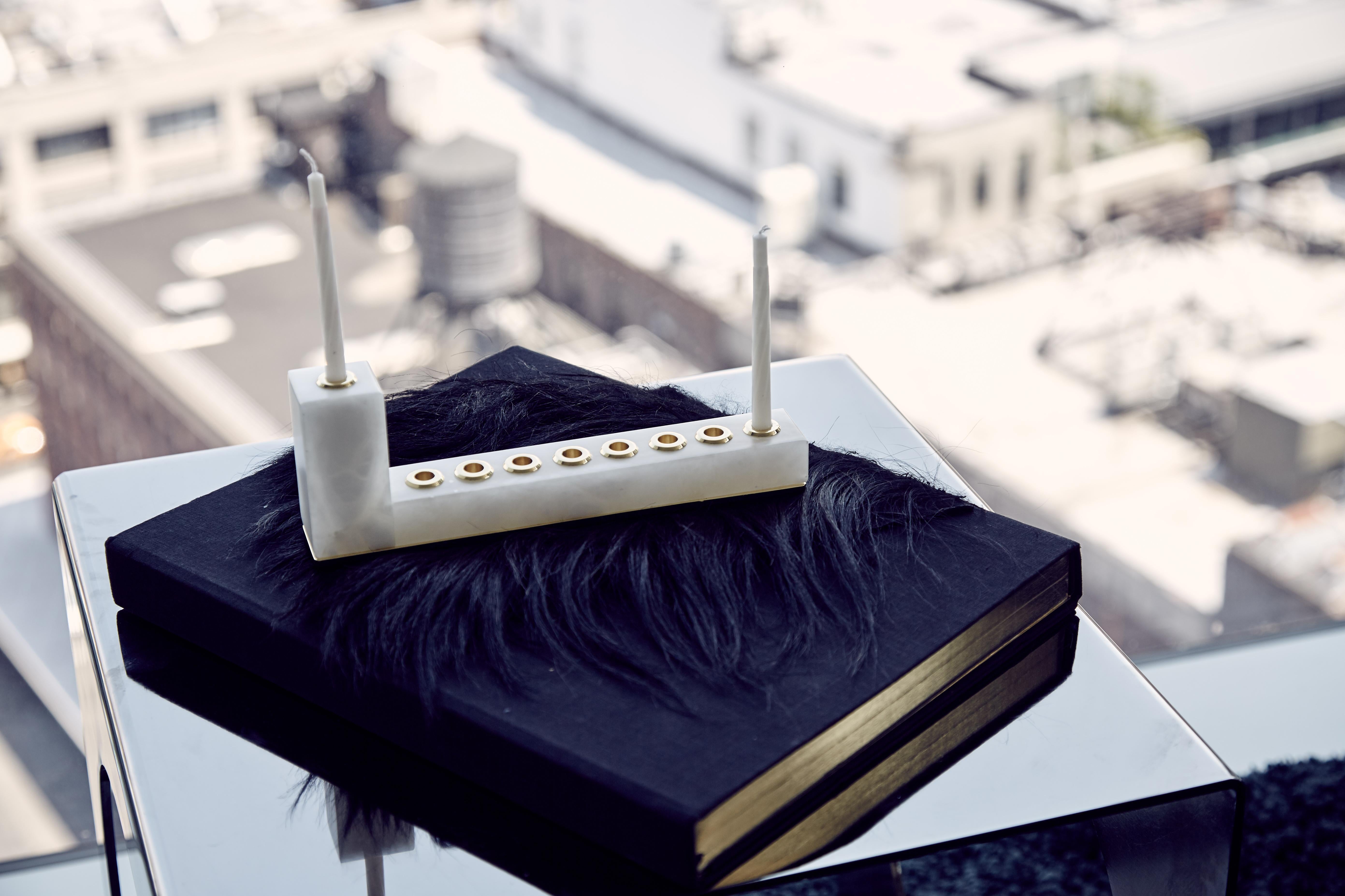 Brillante Menorah in Alabaster Brass by Anna Rabinowitz For Sale at 1stDibs