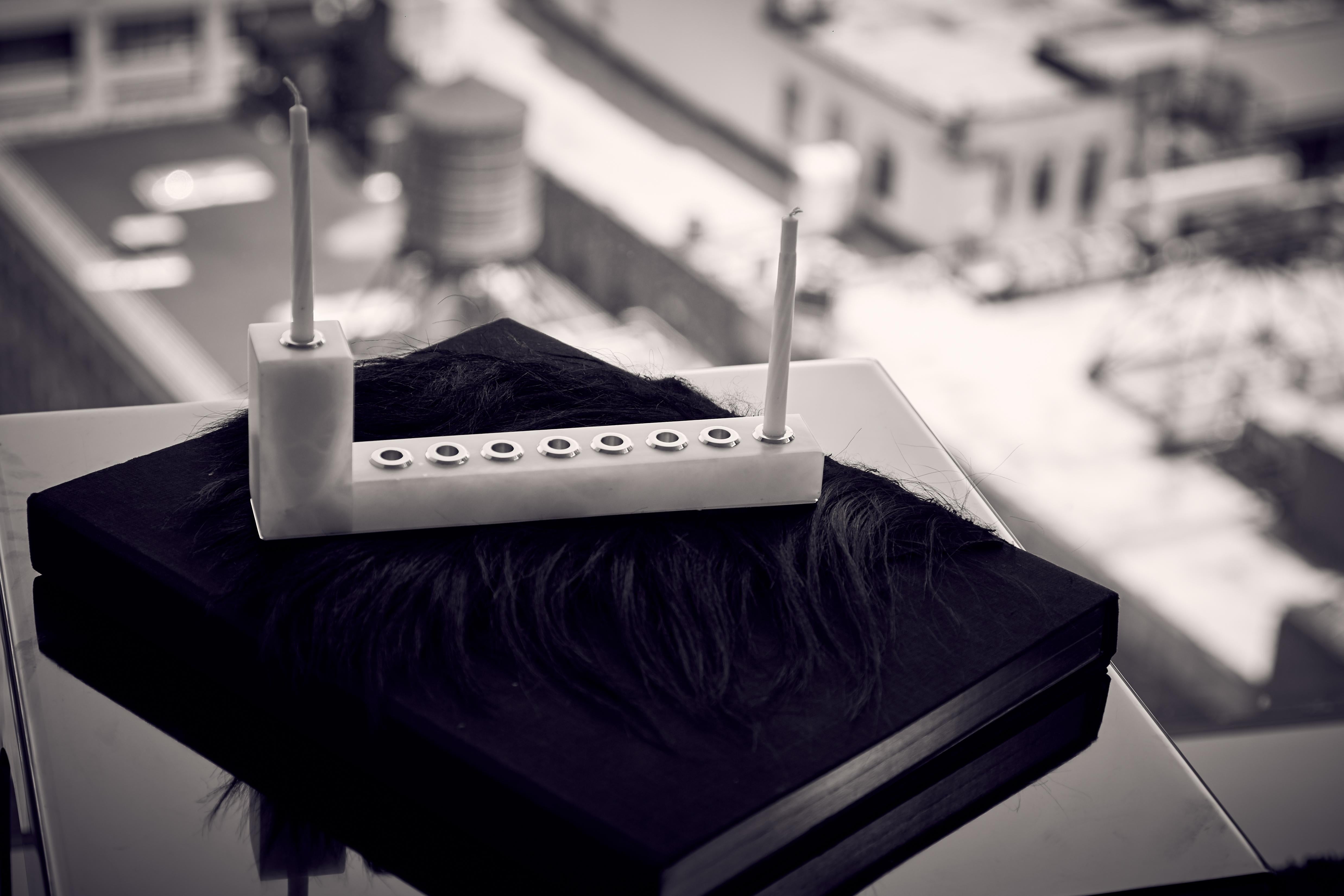 Brillante Menorah in Alabaster Brass by Anna Rabinowitz For Sale at 1stDibs