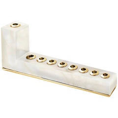 Brillante Menorah in Alabaster Brass by Anna Rabinowitz