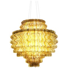 Lampadario Brilli C in resina dorata di Jacopo Foggini