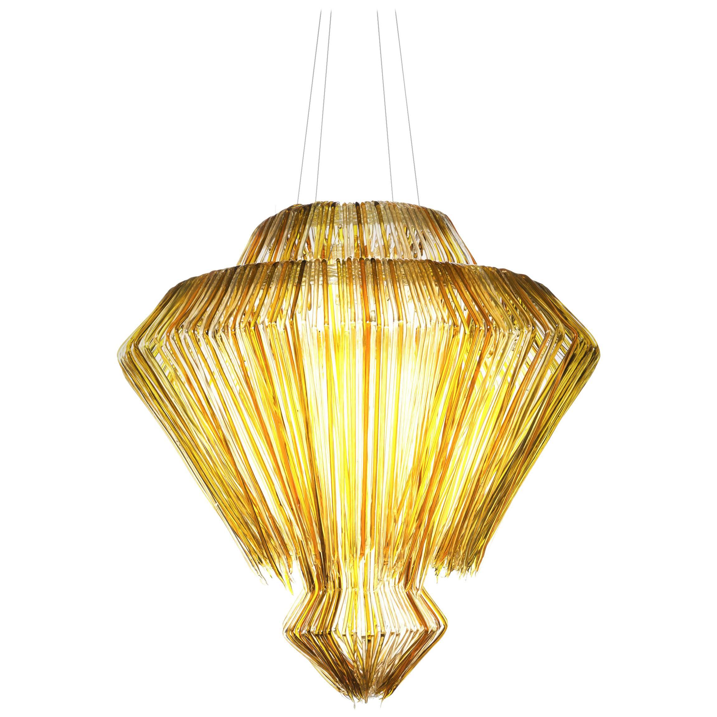 Brilli D Chandelier in Gold Resin by Jacopo Foggini For Sale at 1stDibs