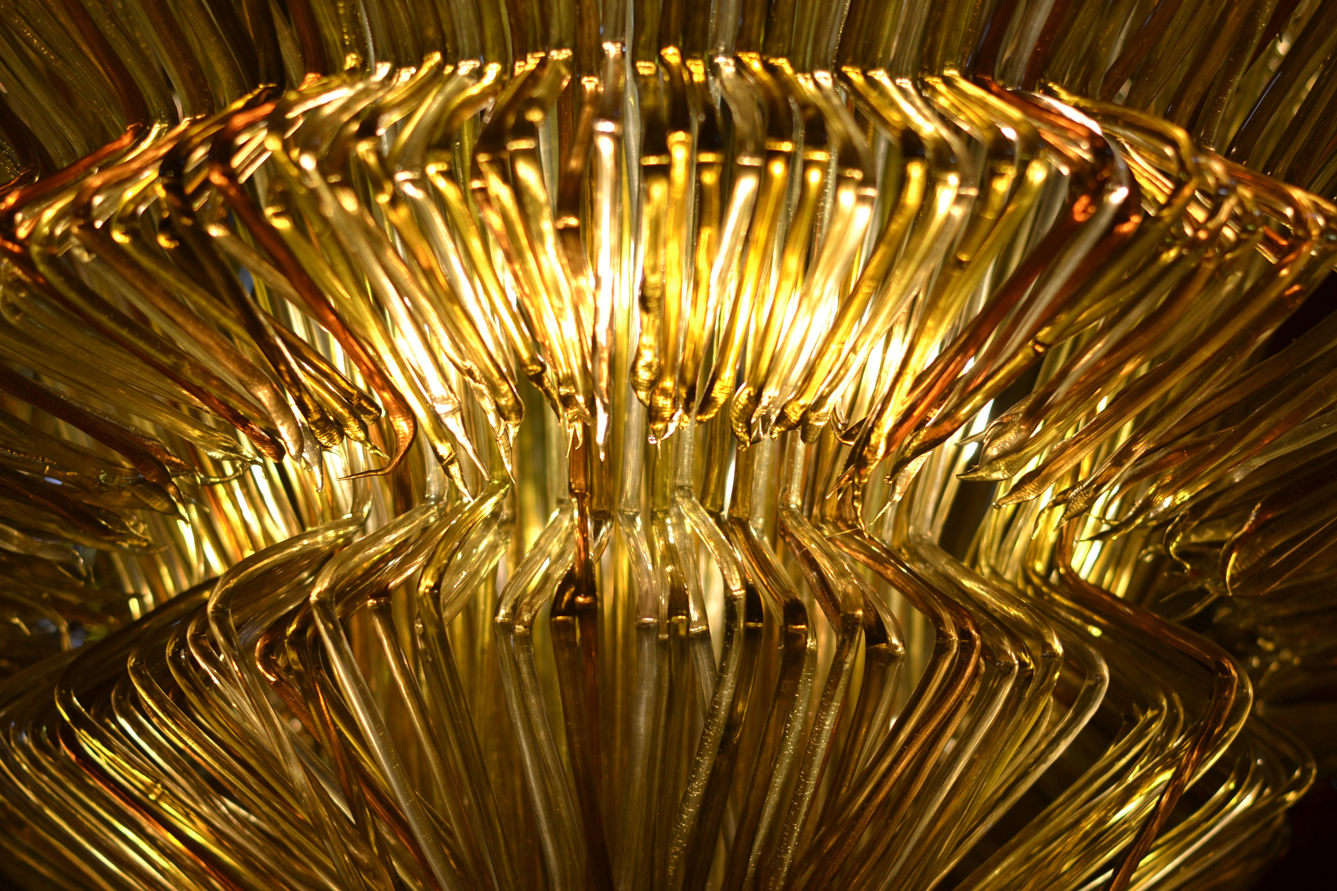 Contemporary Brilli G Chandelier in Gold Resin by Jacopo Foggini For Sale