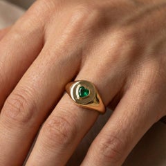 Brillant Smaragd Herz 14K (18K Custom) Siegelring