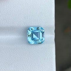 Brilliance of Swiss Blue Topaz 4.60 carats Asscher Cut Natural Madagascar's Gem