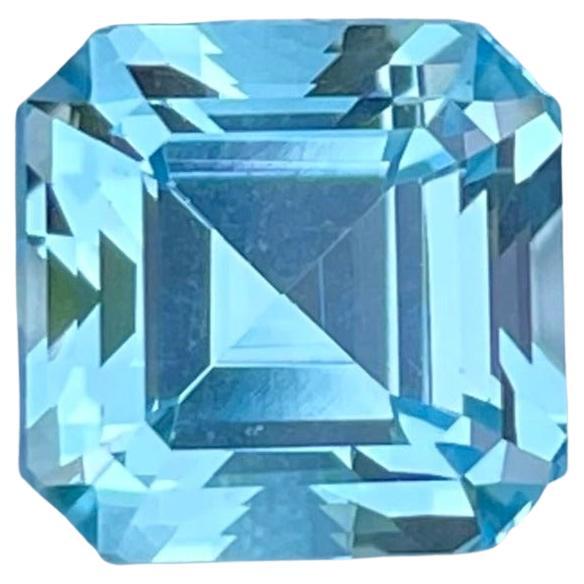 Brillantezza del Topazio Blu Svizzero 4,60 carati Taglio Asscher Gemma Naturale del Madagascar