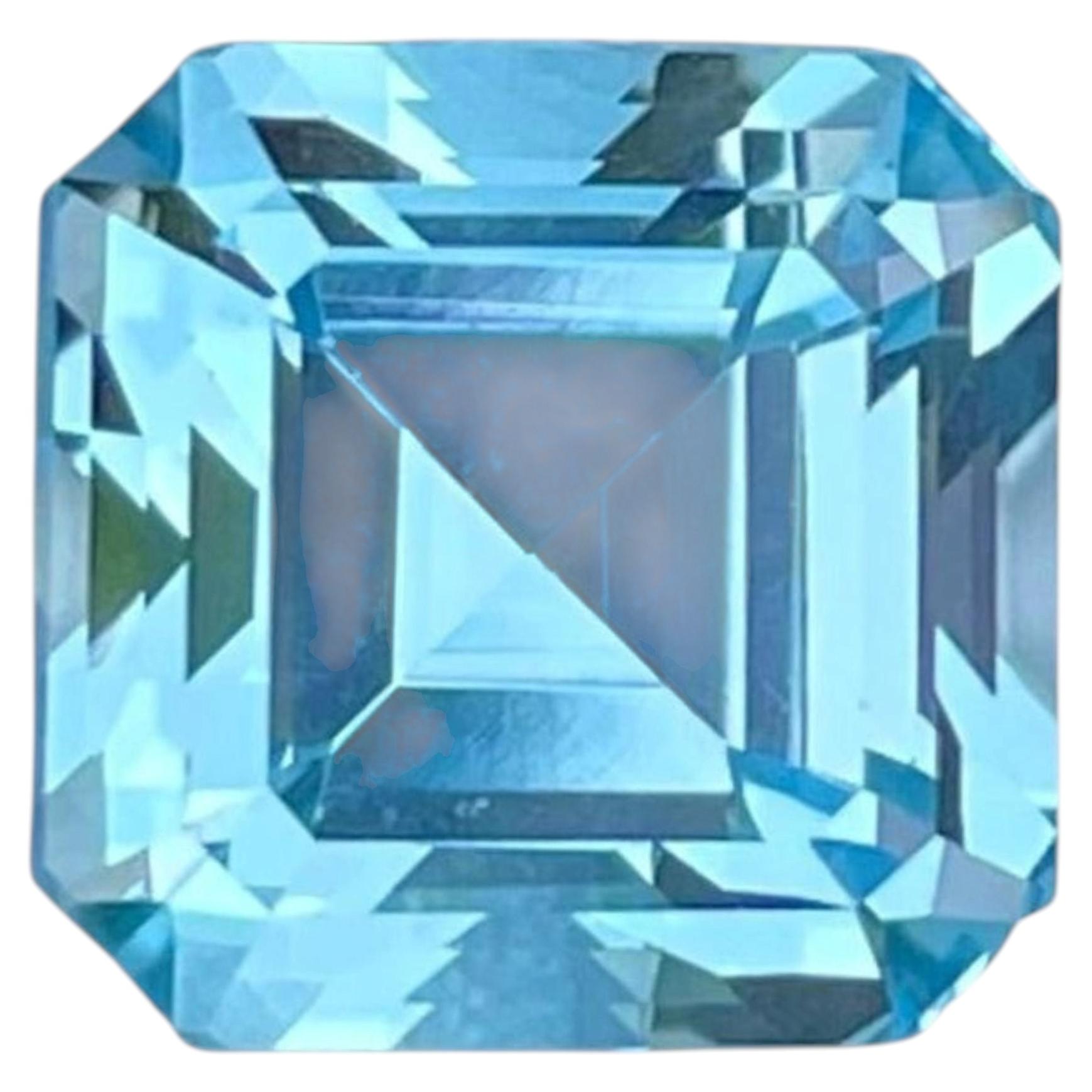 Brillanz des Schweizer Blautopas 4,60 Karat Asscher-Schliff Natürlicher Edelstein aus Madagaskar