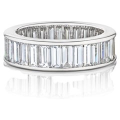 baguette cut diamond eternity ring Brilliance Quadrant Straight Baguette Cut Diamond Platinum Eternity Band