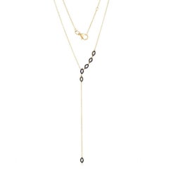Brilliance Weave 14K (or 18k upon request) Yellow Gold Diamond Lariat Necklace