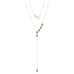 Brilliance Weave 14K (or 18k upon request) Yellow Gold Diamond Lariat Necklace