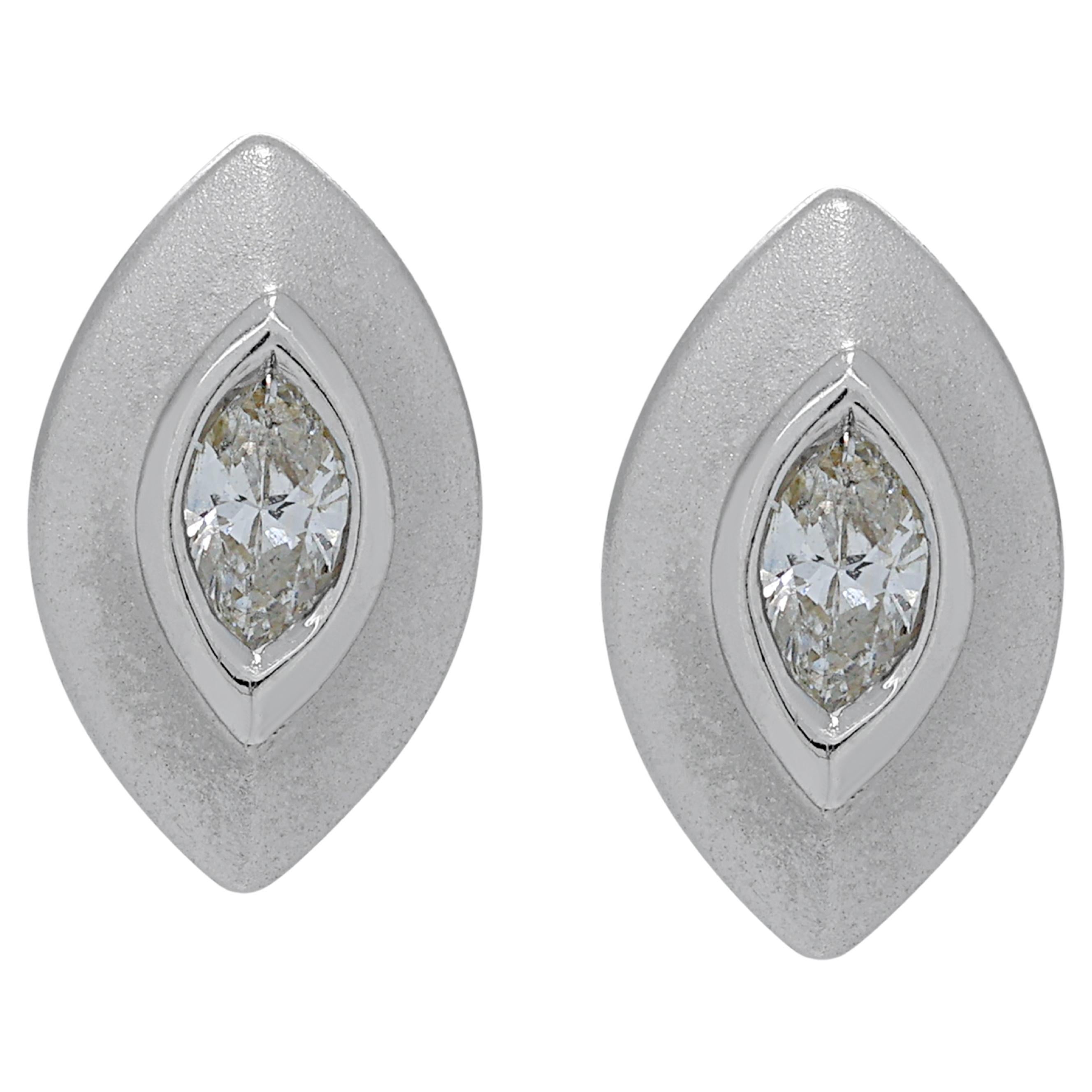 Brilliant 0.16ct Diamonds Stud Earrings in 18K White Gold For Sale