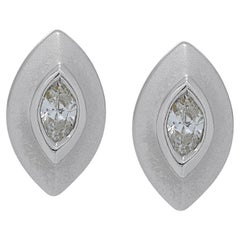 Clous d'oreilles en or blanc 18 carats avec diamants brillants 0,16 carat