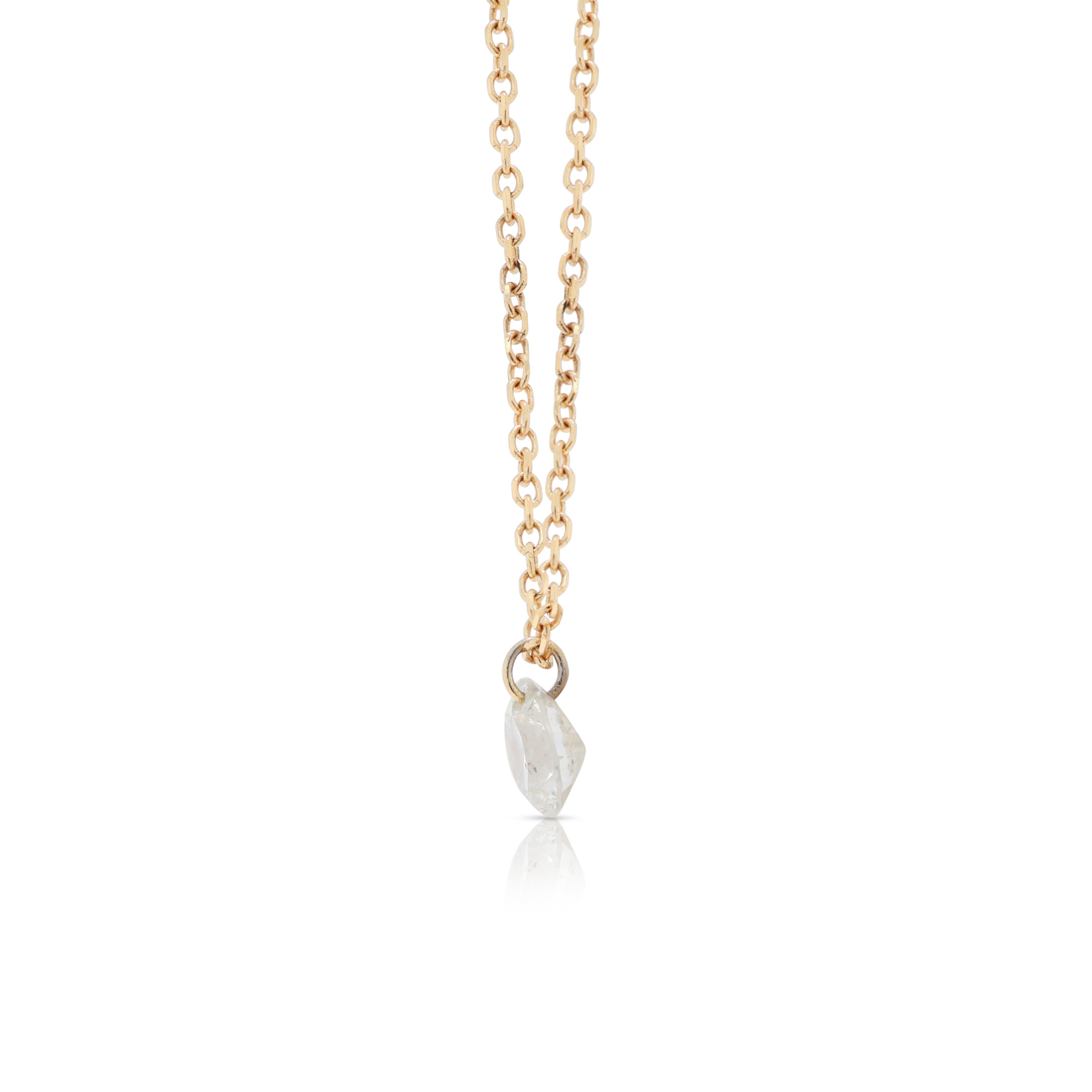Women's Brilliant 0.16ct Solitaire Necklace with Natural Diamond in 18K Yellow Gold