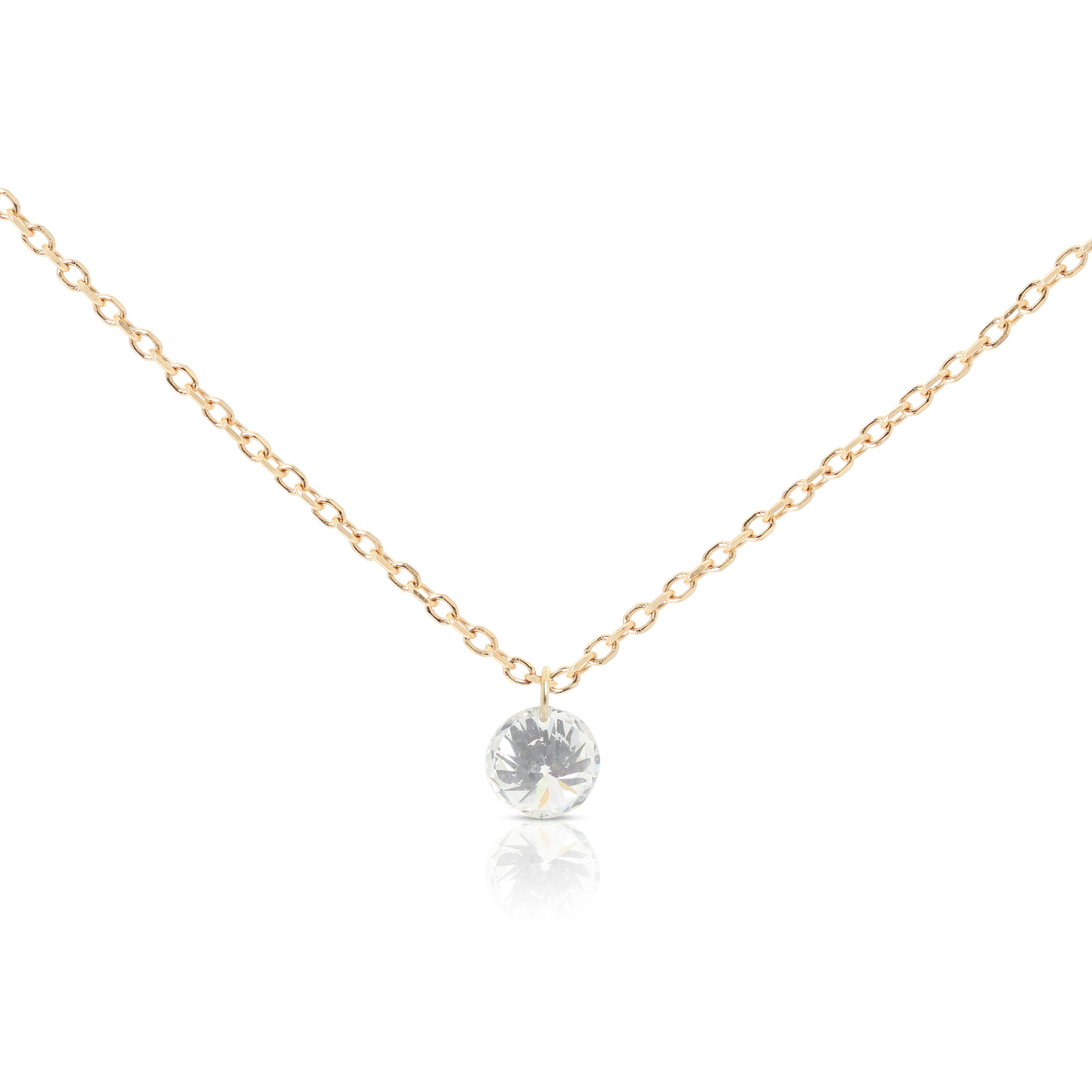Brilliant 0.16ct Solitaire Necklace with Natural Diamond in 18K Yellow Gold 1
