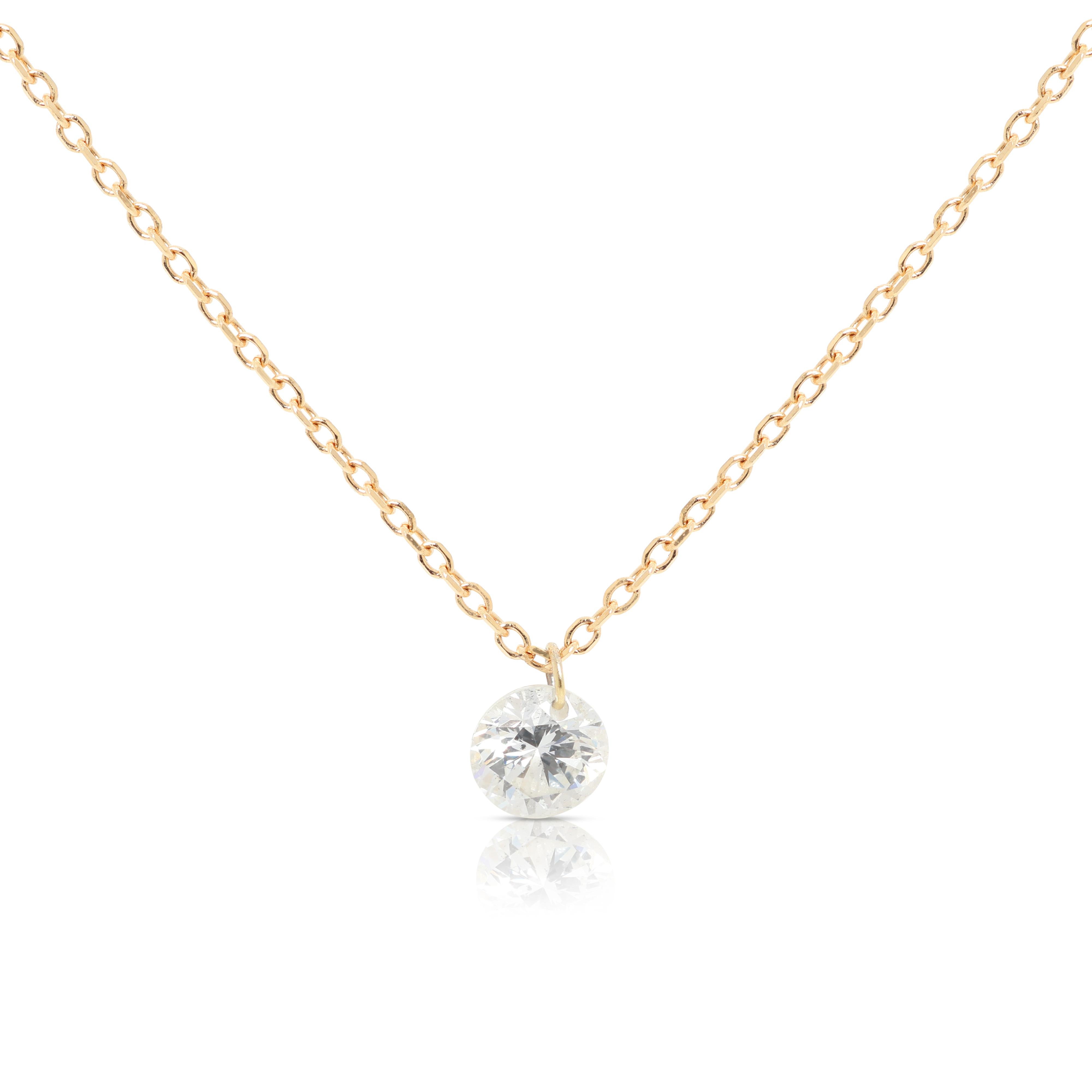 Brilliant 0.16ct Solitaire Necklace with Natural Diamond in 18K Yellow Gold