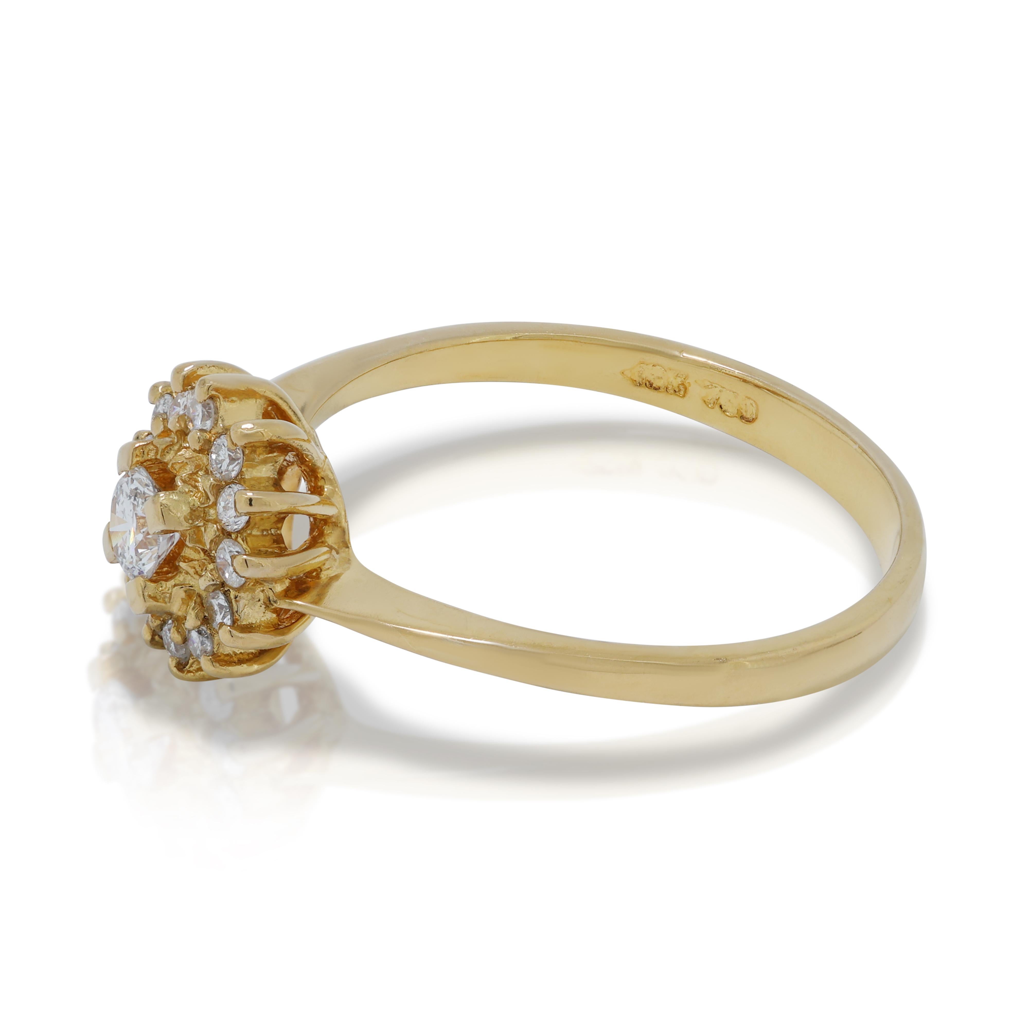 Women's Brilliant 0.26ct Diamonds Ring in 18K Yellow Gold For Sale
