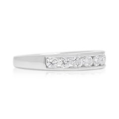 Brilliant 0.28ct Natural Diamond Half-Eternity Ring in 18K White Gold