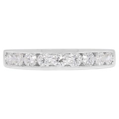 Brilliant 0.28ct Natural Diamond Half-Eternity Ring in 18K White Gold