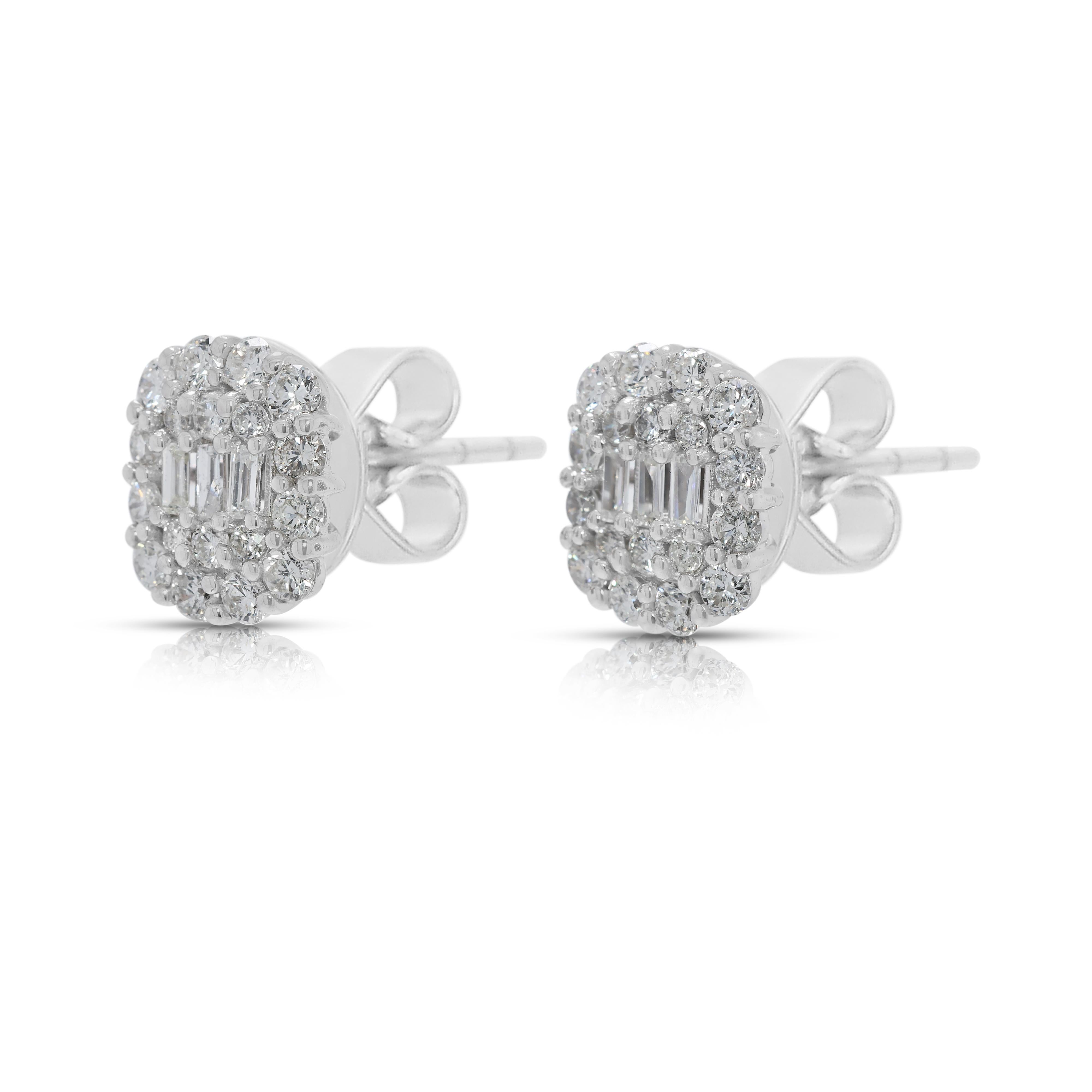 Orecchini con diamanti naturali Brilliante 0,30ct in oro bianco 18K In condizioni Nuovo in vendita a רמת גן, IL