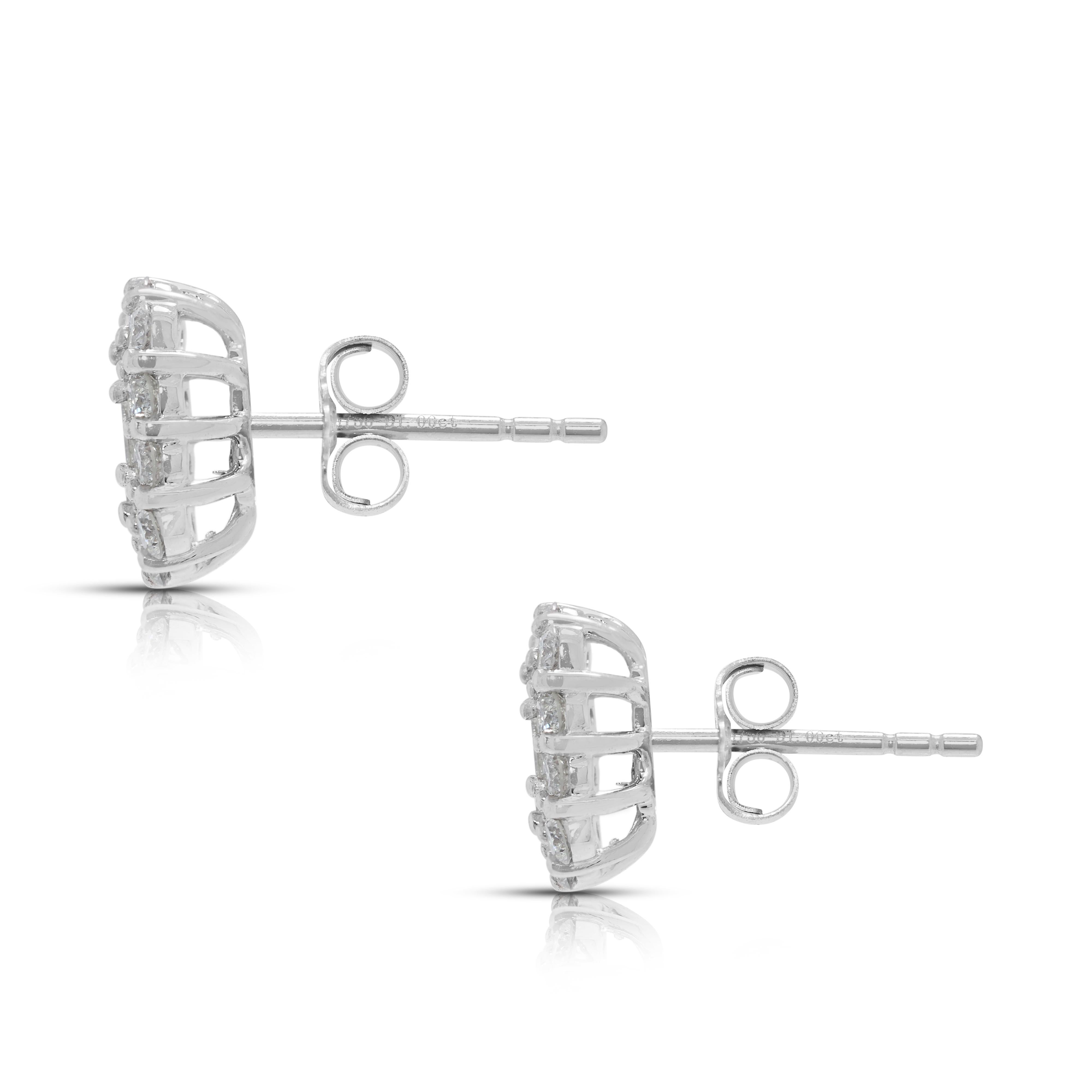 Donna Orecchini con diamanti naturali Brilliante 0,30ct in oro bianco 18K in vendita