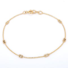 Brillant 0,35 ct Diamant Minimalistisches Kettenarmband aus 18K Gelbgold