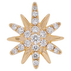 Pendentif en or jaune 18 carats orné d'un diamant naturel de 0,36 ct Brilliante