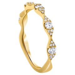 Brilliant 0.41 Carat F-G, SI Round Diamond Ring in 14k Yellow Gold