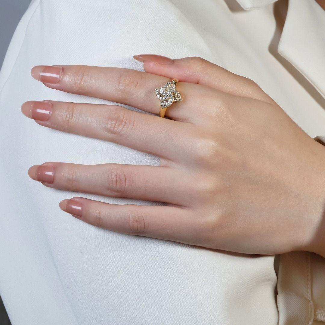 Brillant 0,42ct Diamanten Cluster Ring in 18K Gelbgold 3