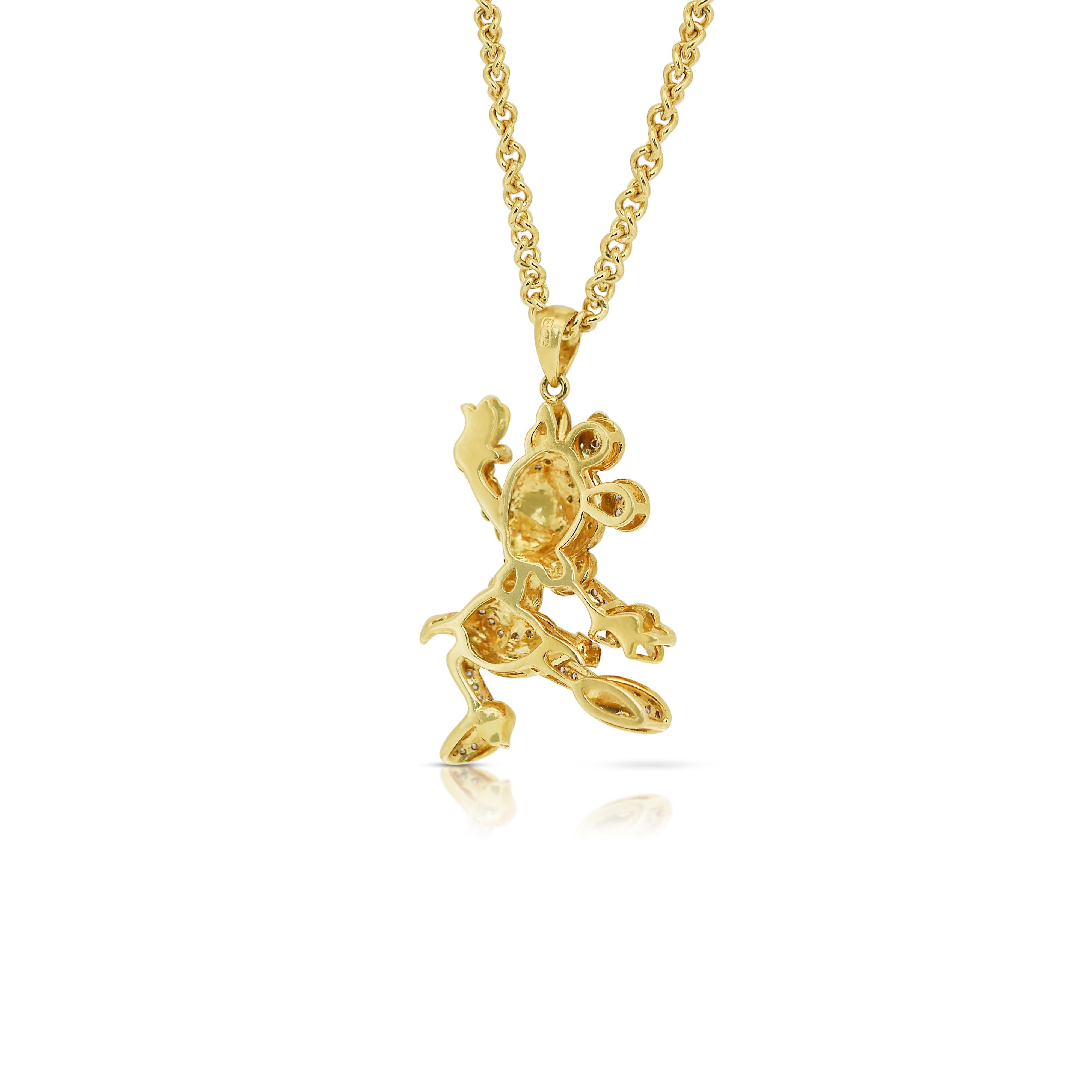 Brilliant 0.51ct Diamonds Necklace with Pendant in 18k Yellow Gold For Sale 3