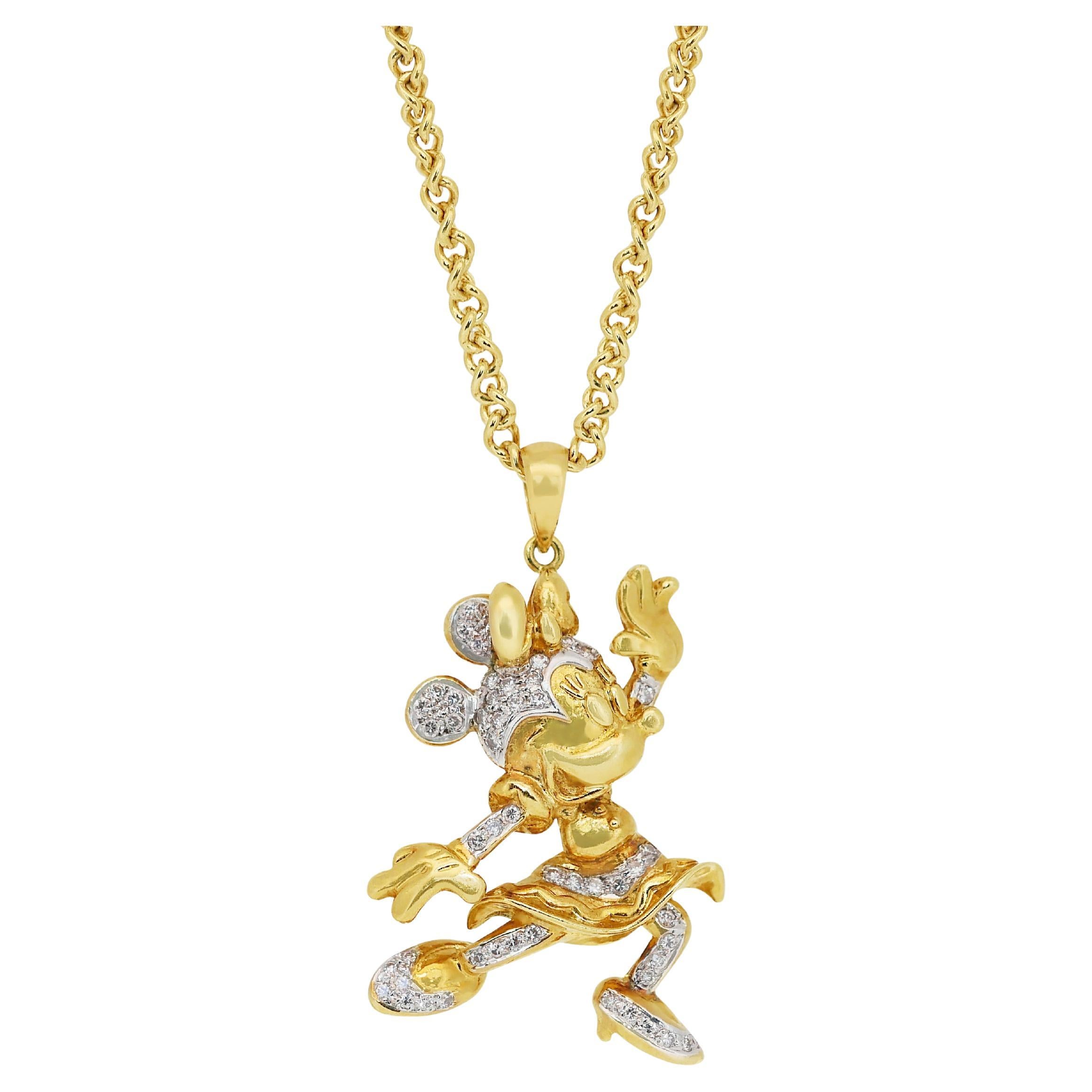 Collar con Colgante de Diamantes Brillantes de 0,51ct en Oro Amarillo de 18k