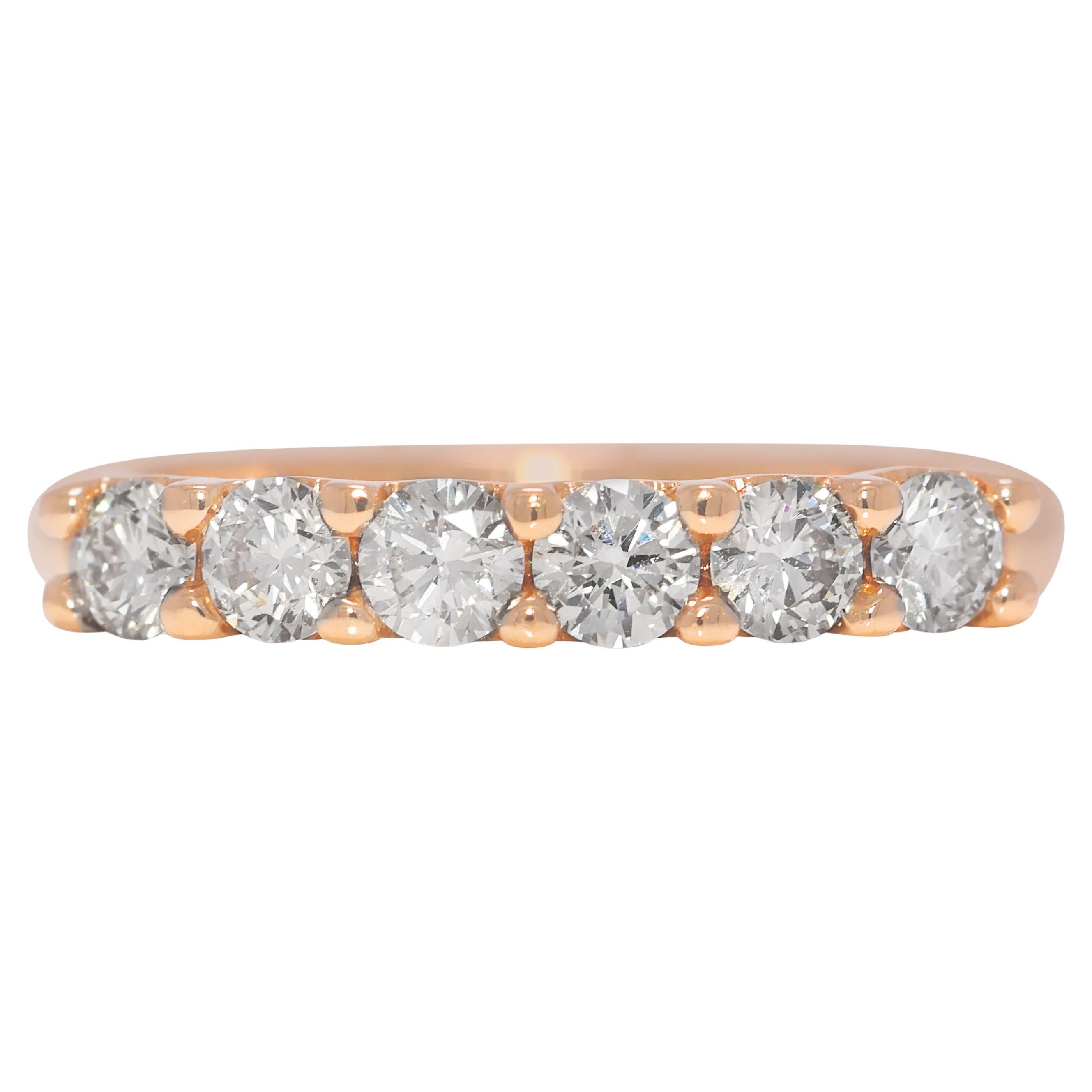 Brilliant 0.51ct Natural Diamond 18K Rose Gold Ring