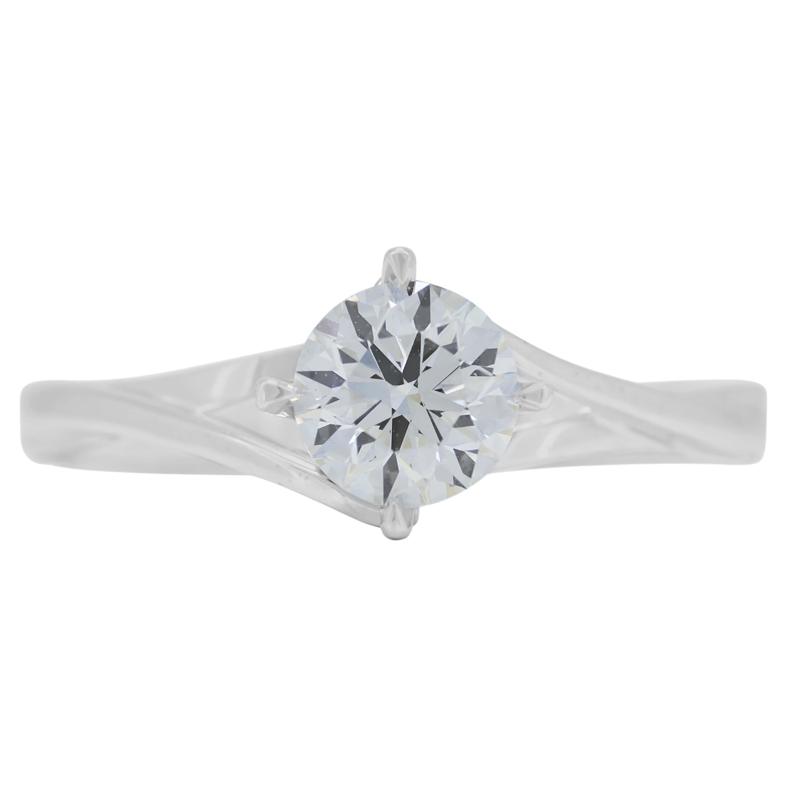 Brilliant 0.51ct Solitaire Diamond Ring in 18K White Gold