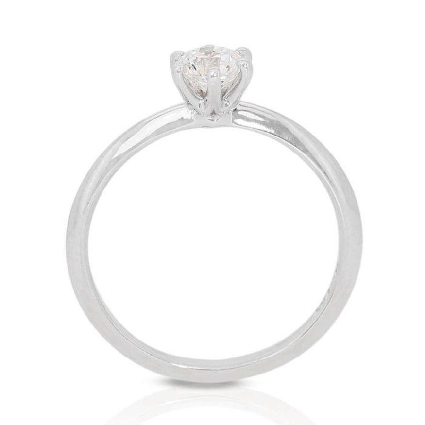 Brillanter 0,51ct Solitär-Diamantring in schimmerndem 18K Weißgold Damen im Angebot