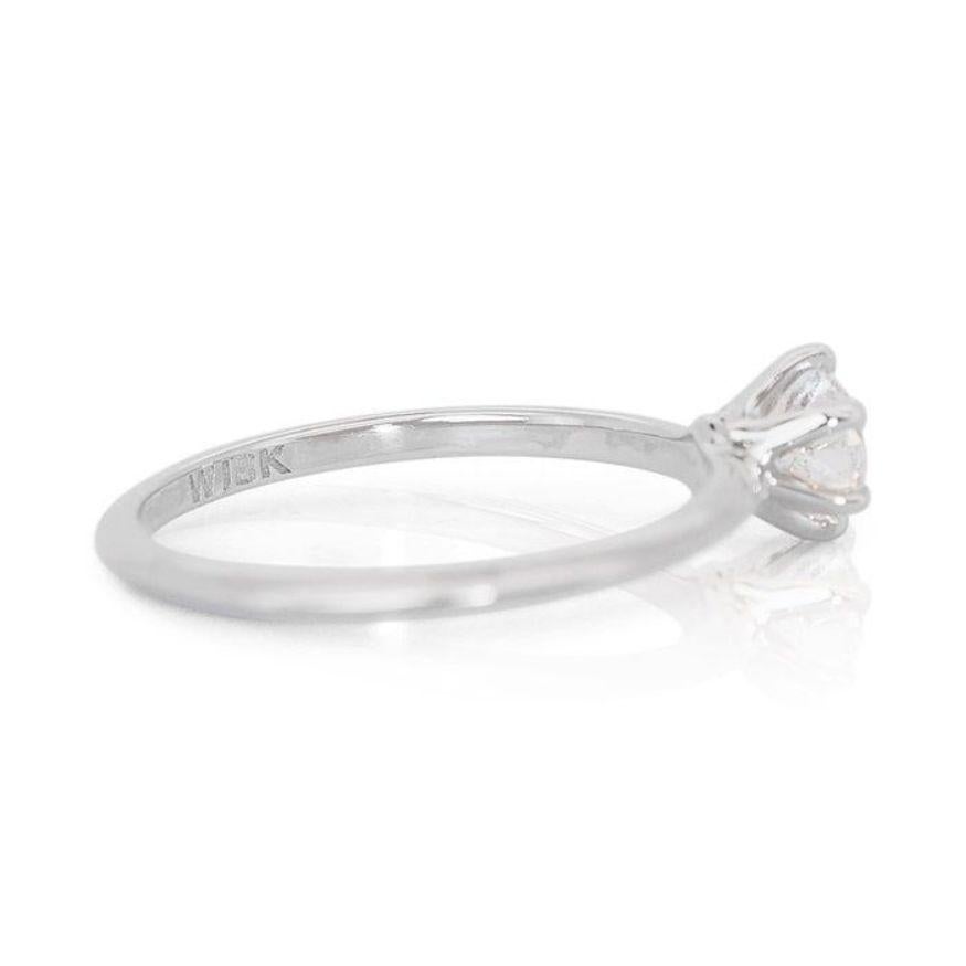 Brillanter 0,51ct Solitär-Diamantring in schimmerndem 18K Weißgold im Angebot 1