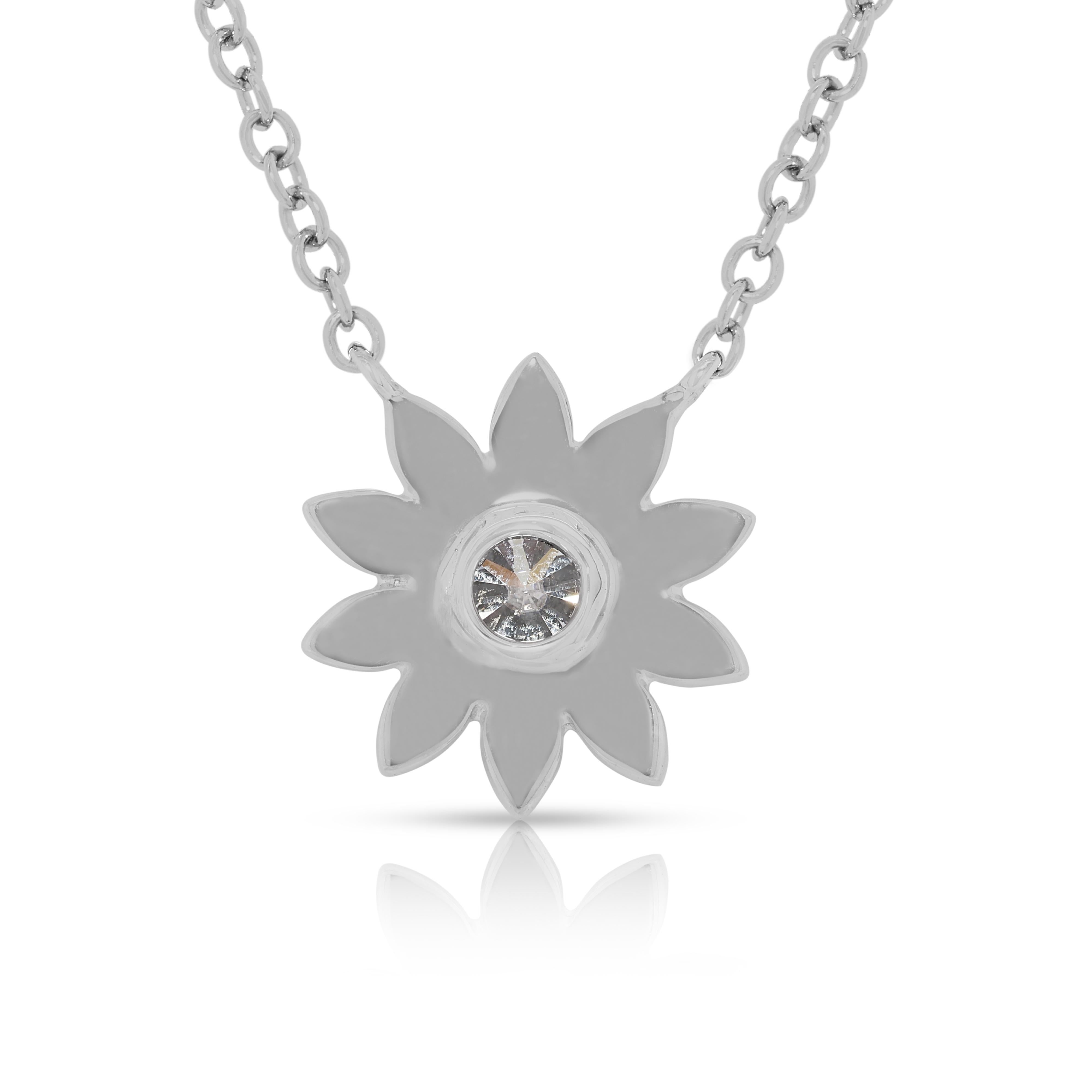 Collana con fiori di diamanti Brilliante 0,75ct in oro bianco 18K - Certificato GIA in vendita 1