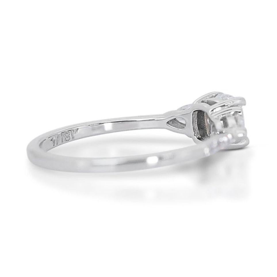 Brilliant 0.7ct Cushion Cut Diamond Ring in 18K White Gold 2