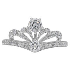 Brilliant 0.83ct Natural Diamond Cluster 18K White Gold Ring
