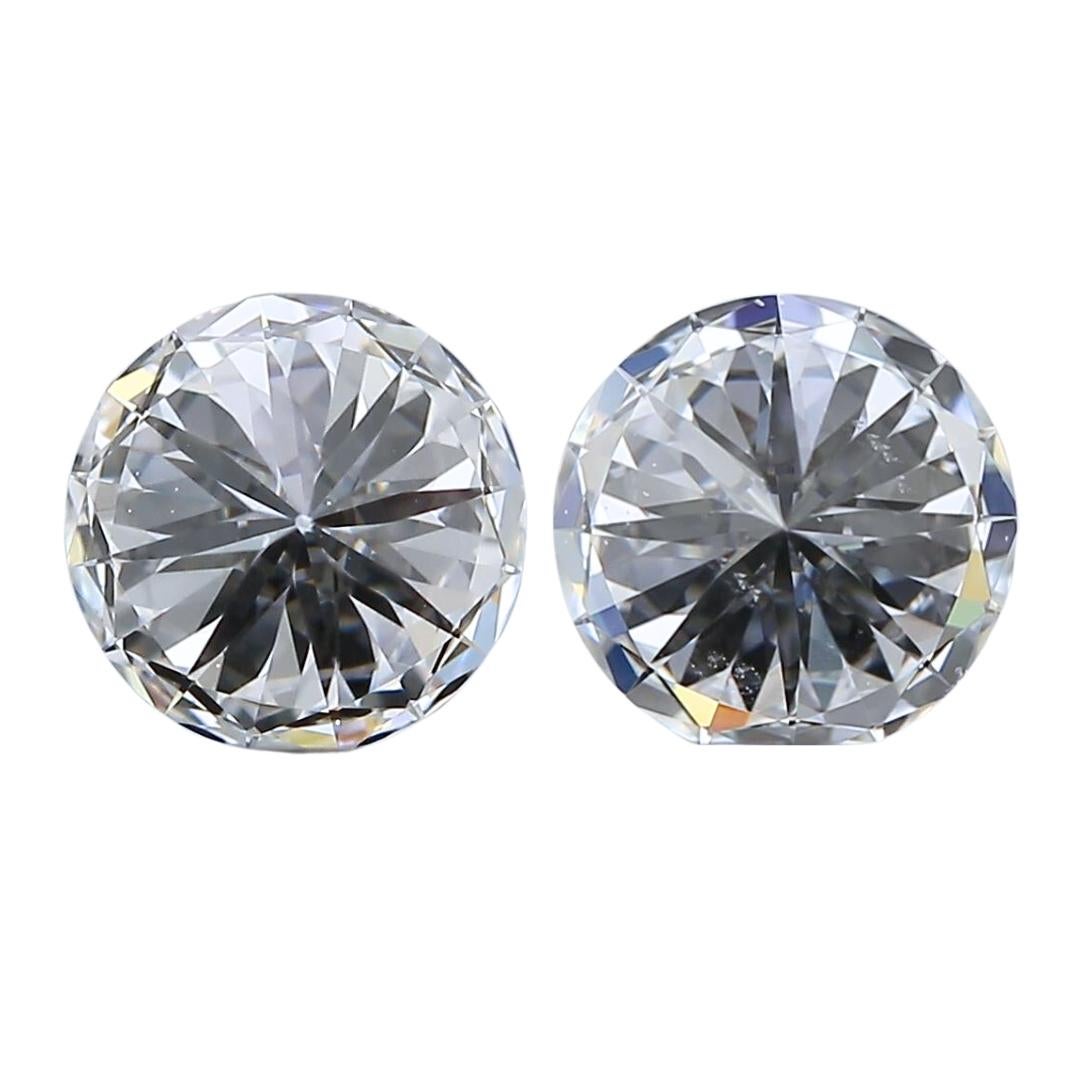 Brilliant 0.85ct Ideal Cut Pair of Diamonds - GIA Certified For Sale 1